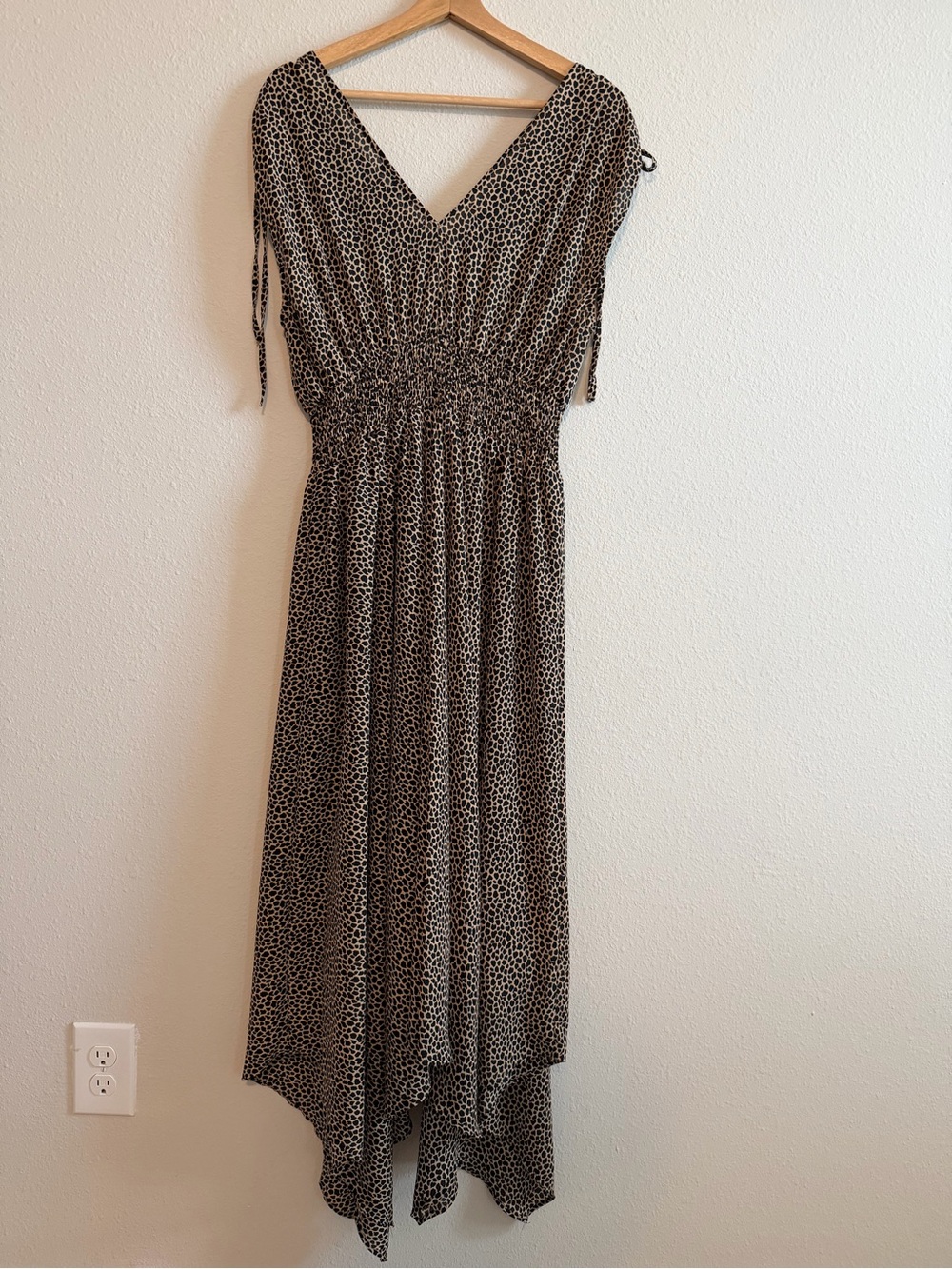 Banana Republic Black and White Asymmetrical Midi Dress